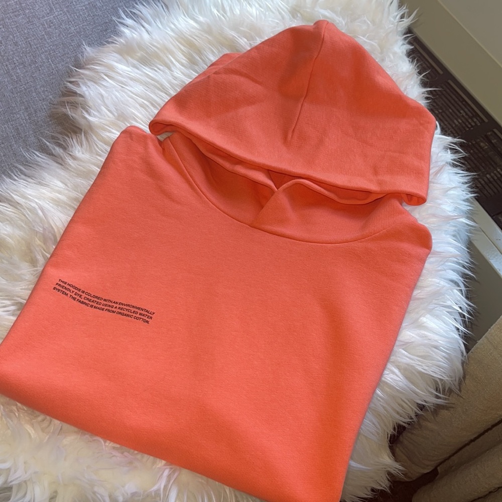 Pangaia lightweight recycled cotton sleeveless hoodie in red sea color